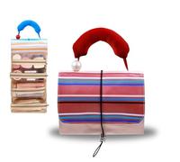 Foldable Travel Toiletry Bag, Large Capacity Waterproof Cosmetic Organizer Roll-Up Make Up Pouch, Practical and Atmospheric, Large Compartment, for Women, Fashion Design, Colorful Colors (B)