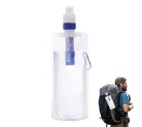 Foldable Travel Water Bottles with Filter,Collapsible Water Bottle with Filter | Filter Straw Water Bag | 1000ml Water Bottle Filter Container, Filtered Water Bag