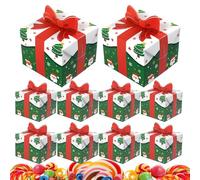 Foldable Treat Container - Holiday Wrapper Boxes, Festive Box Red Ribbon Adornment, Cookie Holder Paper Stock, Food Packaging Set of Twenty, Homemade Pastries Distribution