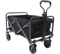 Foldable Trolley Cart - 40kg Capacity Adjustable Handle Sturdy Metal Frame Perfect for Garden Beach Shopping and Outdoor Activities