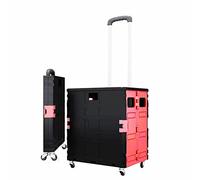 Foldable Trolley Cart, Collapsible Utility Handcart with 4 Wheels, Portable Rolling Cart for Shopping, Outdoor Travel, and Storage