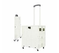 Foldable Trolley Cart, Collapsible Utility Handcart with 4 Wheels, Portable Rolling Cart for Shopping, Outdoor Travel, and Storage