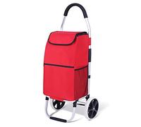 Foldable Trolley Cart with 2 Wheels Climbing Aluminum Alloy Waterproof Bag Collapsible Push Pull Cart 45L Capacity for Easy Transport and Storage