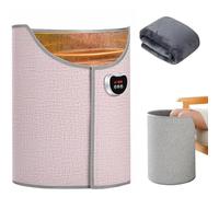 Foldable Under Desk Leg Warmer with Blanket, 360° Fully Enclosed Portable Electric Heating Foot Heater, 8 Temperature Setting Quiet, 2-8H Timer, Digital Display for Offices & Home Pink