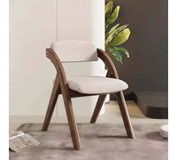 Foldable Upholstered Dining Chair with Fabric Seat & Back Solid Rubberwood Legs Slish Kitchen Chair for Dining Room & Living Room Home Accent Piece