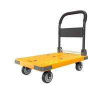 Foldable Utili Cart with 5-Inch Quiet Wheels, Portable Hand Truck for Easy Transport - Versatile Yellow Trolley for Home, Garden, and Shopping