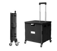 Foldable Utili n Cart with StairClimbing Wheels & coping Handle 65L Portable Trolley for Grocery Garden Camping Beach & Outdoor UseBlack