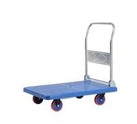 Foldable Utility Cart - Portable 4-Wheel Shopping Trolley Quiet Low-Platform Storage Vehicle for Home & Warehouse Use Multi-Functional Folding Wagon.