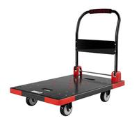 Foldable Utility Cart with Silent Rubber Wheels Heavy-Duty Transport Trolley with Platform Multi-Purpose Rolling Cart for Home Garden and Warehouse Use