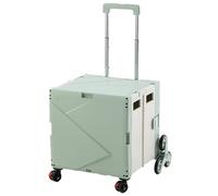 Foldable Utility Cart with Stair Climbing Wheels - 70L Capacity, Telescoping Handle for Easy Travel, Shopping, Moving, Office Use - Durable Beige Color, Versatile Design for All Needs