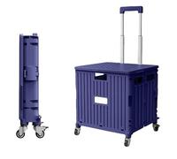 Foldable Utility Wagon Cart with Stair-Climbing Wheels, Telescoping Handle, 65L Portable Collapsible Trolley for Grocery, Garden, Camping, Beach & Outdoor