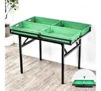 Foldable Vegetable Storage Rack, Commercial Supermarket Fruit Vegetable Storage Rack with Iron Frame and High-Toughness Trays for Retail Display and Kitchen Organization(B)