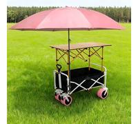 Foldable Vendor Cart with Wheels - Portable Kiosk Trolley for Events, Parties, Weddings & Bars - Easy Assembly, Black, 37in/94cm - Perfect for Vendors & Catering