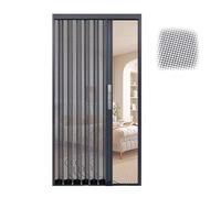 Foldable Vented Mesh Sliding Door with Lock & KeyAccordion Style Room Divider Curtain for Doorway Customizable Privacy Solution (54x80in / 137x203cm)