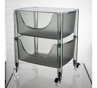 Foldable Wagon Cart with Silent Universal Wheels 360° Acrylic Rolling Cart Spacious Detachable Storage Trolley for Kitchen Outdoor & Garden Use