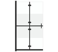 vidaXL Walk-In Shower Wall Folding Gold 100 x 6.5 x 190 cm, Modern Bathroom Partition, Tempered Glass Shower, Luxury Wall, Rectangular Enclosure, Aluminium Divider, Efficient Space