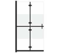 vidaXL Walk-In Shower Wall Folding Gold 100 x 6.5 x 190 cm, Modern Bathroom Partition, Tempered Glass Shower, Luxury Wall, Rectangular Enclosure, Aluminium Divider, Efficient Space