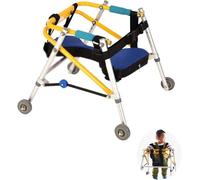 Foldable Walker, Height Adjustable 4 Wheel Walking e with Seat Rehabilitation Walking e Suitable for Children, Brain, Toddler, Toddler, Paralysis(42/52CM) (One Color 42/52CM)