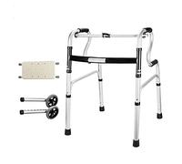 Foldable Walker with Wheels and Padded Seat - Adjustable Mobility Aid for Elderly and Bariatric Users - Lightweight and Shower-Safe Walking Frame