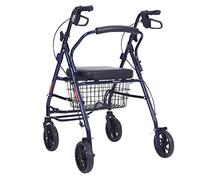 Foldable Walking Aid, Walker, Rollator, Shopping Cart Trolley with Seat and Handbrake for Seniors