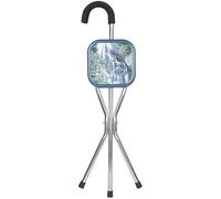 Foldable Walking Cane Tripod Stool Freestanding Mobility Aid Cane Walking Stick Aid Support Provides Extra Support and Stability