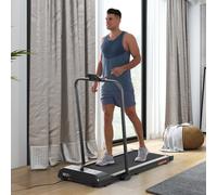 HOMCOM Walking Pad Treadmill, Folding Treadmill for Home, 1-8km/h Under Desk Running Machine with Low Noise 1.5HP, LED Display, Wheels and Remote Control, for Gym Office Fitness Training, Orange