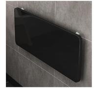 Foldable Wall Desk, Black Wall-Mounted Table, Wooden Floating Shelf, Space-Saving Drop-Down Table for Dining Room, Study, Kitchen, 70x50cm (27.5x20in)