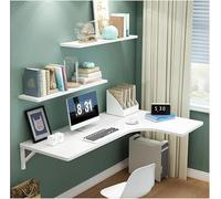 Foldable Wall Desk Space-Saving Home Office Table Compact Writing Desk for Bedroom & Study 90 x 60 x 40 cm Modern White Design