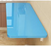 Foldable Wall-Mounted Balcony Table, 70cm x 30cm, Wooden Kitchen Desk, 18mm Thick, Space-Saving Floating Computer Desk, Stylish Blue Finish