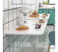 Foldable Wall-Mounted Breakfast Bar Table - 40/60/80/100cm Ideal for Home/Office/Garage Workstations Space-Saving Floating Desk Versatile Drop-Leaf Design