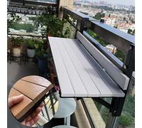 Foldable Wall-Mounted Console Table Extendable Outdoor Garden Table Space-Saving Patio Balcony Table Multifunctal Leisure Fur (Color: White)