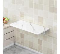 Foldable Wall-Mounted Desk Adjustable Space-Saving Table for Home Garage Kitchen Bar & Dining Room - White Stone Pattern 100x30cm - Compact & Stylish Solution
