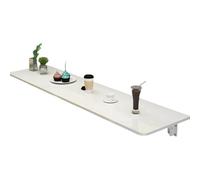 Foldable Wall Mounted Dining Table Compact Floating Work Desk Invisible Computer & Breakfast Bar (60x20cm 24x8in) Space Saving Modern Design