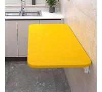 Foldable Wall-Mounted Drop-Leaf Desk 50x30cm/19.7x12in Compact Home Office Workstation Space-Saving Computer Table Stylish Yellow Dining Table