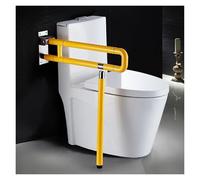 Foldable Wall Mounted Grab Bars - Floor-Mounted Support Rail with Luminous Ring (Yellow 80 x 70 cm) - Essential Did Assist Grip for Safety and Stability