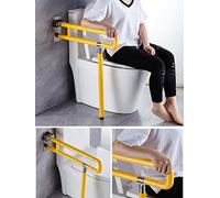 Foldable Wall-Mounted Grab Bars with Luminous Ring Essential Disability Support Rail 75 x 70 cm Floor-Mounted Safety Grip for Elderly and Disabled Assistance