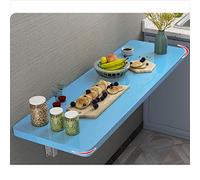 Foldable Wall Mounted Kitchen Table Small Desk for Writing & Piano Easy Clean 4 Colors Available Space Saving Design (80x50cm 31.5x19.7in Blue)