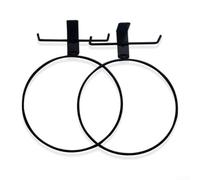 Foldable Wall-Mounted Plant Support Rings 19.7cm Iron Two-Piece Set | Space-saving wall mount design sturdy iron supports medium pots minimalist style black finish