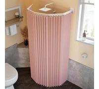 Foldable Wall Mounted Shower RailAdjustable Aluminum Folding Shower Support for Wet Room SpaceSaving Shower Aid with 2Fold Design (B4Rod + Rail)