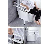 Foldable Wall-Mounted Support Rail with Luminous Grip Floor-Mounted Grab Bars for Seniors ADA Compliant Safety Rail 60 x 70 cm Easy Installation White