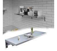 Foldable Wall-Mounted Table 60-100cm Stainless Steel Space-Saving Kitchen Workstation Commercial Use Easy to Install Perfect for Small Spaces (120x50cm/48x20in)