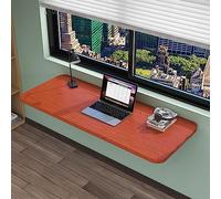 Foldable Wall-Mounted Table - Portable Drop Leaf Floating Desk for Kitchen Dining & Laundry Room - Compact Wooden Folding Table Space-Saving Bracket Design