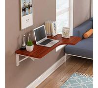 Foldable Wall-Mounted Table Space-Saving Corner Desk Wooden Kitchen & Study Table Dual-Support Folding Desk for Home Office & Computer Use Versatile Auxiliary Furniture