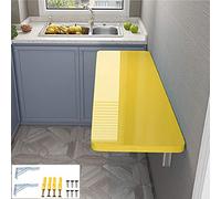 Foldable Wall Mounted Table Space Saving Kitchen Desk Easy Clean Piano h Cute Writing Table 4 Colors Available (Yellow 90x50cm 35.4x19.7in)
