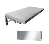 Foldable Wall-Mounted Table - Stainless Steel Folding Desk for Small Spaces, Portable Workbench for Laundry Room, Compact Wall Table (47x12in)