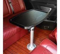 Foldable Wall Mounted Table with Solid Wood Top, Portable Car Seat Tray, Adjustable Height for RVs, Boats, Camping & Small Spaces