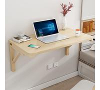 Foldable Wall-Mounted Wooden Table - Space-Saving Drop-Leaf Desk for Small Areas, Ideal for Kitchen, Dining, Office, Laundry, & Restaurant (80x40cm/31x15in)