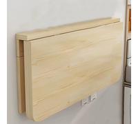 Foldable Wall-Mounted Wooden Table Space-Saving Kitchen & Dining Table Floating Desk for Home Compact Laundry Station Invisible Makeup Vanity (60x40cm)