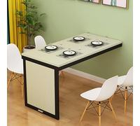 Foldable Wall Mounted Wooden Table Telescopic Invisible Design for Kitchen Dining Room Living Room Balcony Compact Home Vanity (Maple + Black Finish)