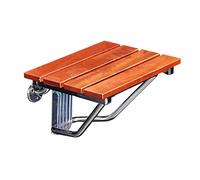 Foldable Wall Shower Stools and Chair Wall Mounted Wooden Folding Shower Seat Wood Change Shoes Stool 304 Stainless Steel Bracket for Elderly/Disabled Anti-Slip Shower Seat Stool Max. 160kg